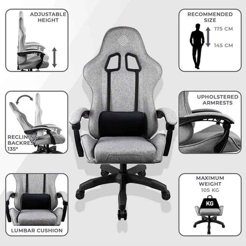 Chaise Gaming Grise Gem