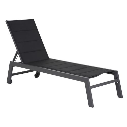 Lot De 2 Bains De Soleil Barbados En Textilène Noir - Aluminium Gris Anthracite