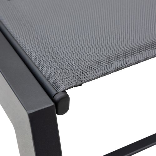 Lot De 2 Bains De Soleil Barbados En Textilène Gris - Aluminium Gris Anthracite