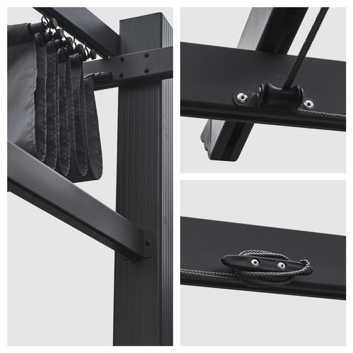 Pergola Murale 3 × 4m Fréjus Grise - Structure Aluminium
