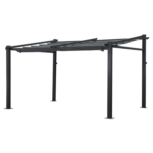 Pergola Murale 3 × 4m Fréjus Grise - Structure Aluminium