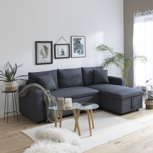 Canapé D'angle Convertible Clark 3 Places Gris Chiné