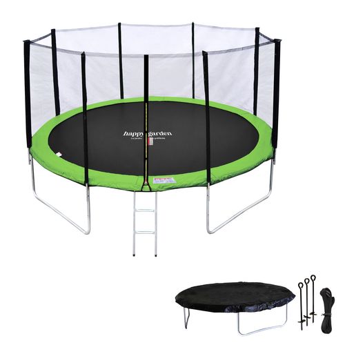 Trampoline D. 370cm Réversible Bleu/vert Perth Avec Accessoires