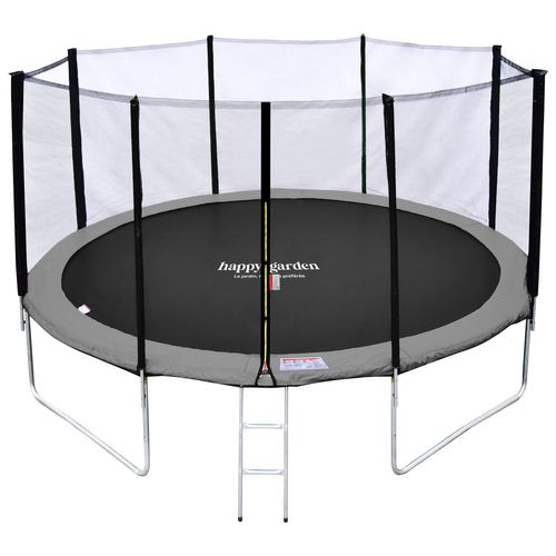 Trampoline 430cm Réversible Gris/rose Melbourne, Échelle, Bâche Et Kit D'ancrage