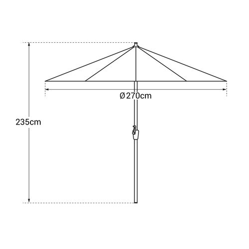 Parasol Droit Hapuna Rond 2,70m De Diamètre Beige