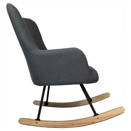 Fauteuil à Bascule En Tissu Boucle Gris Kaira