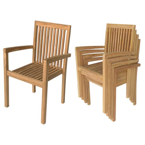 Salon De Jardin En Teck Java - Table Carrée - 8 Places