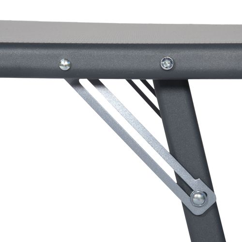 Lot De 2 Bains De Soleil Pliants Sicilia En Textilène Gris - Structure Anthracite