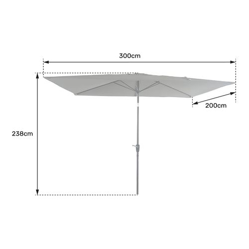 Parasol Droit Hapuna Rectangulaire 2x3m Beige