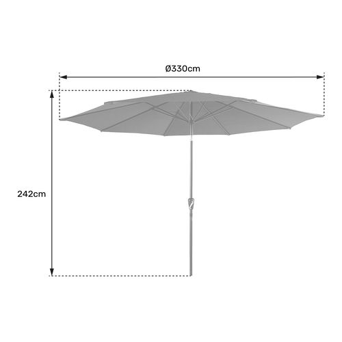 Parasol Droit Hapuna Rond 3,30m De Diamètre Beige