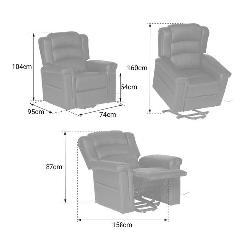Fauteuil Électrique Inclinable Bernie Gris
