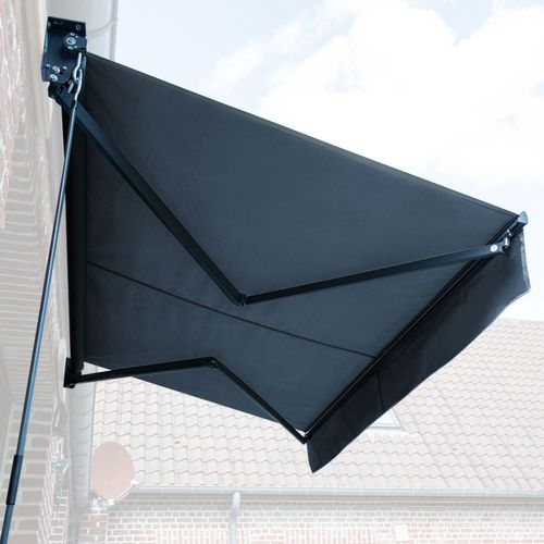 Store Banne Saule 2,5 × 2m - Toile Anthracite Et Structure Grise