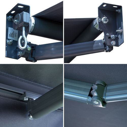 Store Banne Saule 2,5 × 2m - Toile Anthracite Et Structure Grise