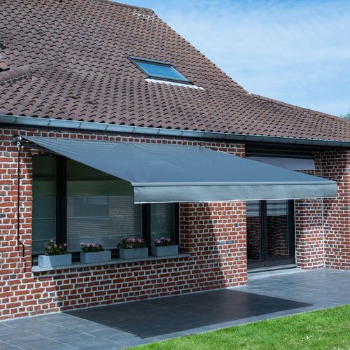 Store Banne Saule 2,5 × 2m - Toile Anthracite Et Structure Grise