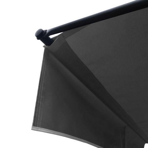 Store Banne Pour Balcon Chene 3 × 1,2m - Toile Anthracite Et Structure Grise