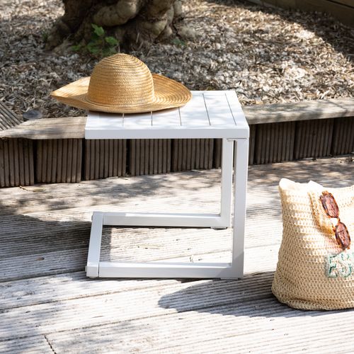 Table D'appoint Barbados En Aluminium Blanc