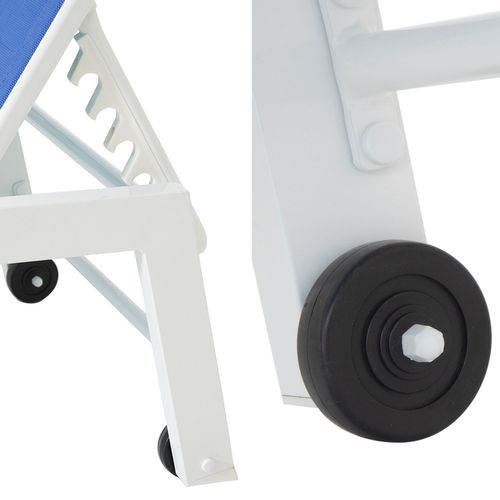 Bain De Soleil Barbados En Textilène Bleu - Aluminium Blanc