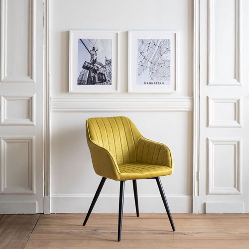 Chaise En Velours Bertille Moutarde
