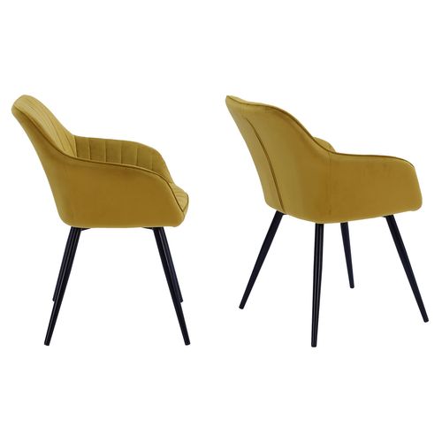 Chaise En Velours Bertille Moutarde