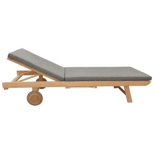 Bain De Soleil Pliant En Acacia Kanawa - Coussin Gris