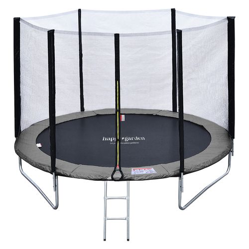 Trampoline 245cm Réversible Gris/rose Canberra + Échelle, Bâche Et Kit D'ancrage