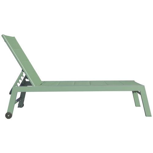 Lot De 2 Bains De Soleil Barbados En Textilène Vert Sauge - Aluminium Vert Sauge