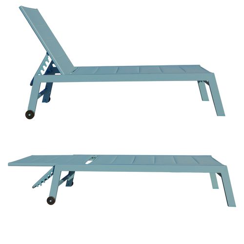 Bain De Soleil Barbados En Textilène Bleu Clair - Aluminium Bleu Clair