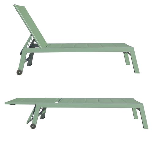 Bain De Soleil Barbados En Textilène Vert Sauge - Aluminium Vert Sauge