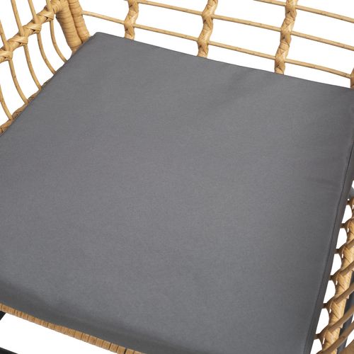 Salon De Jardin Tiga En Résine Tressée 4 Places - Coussins Gris