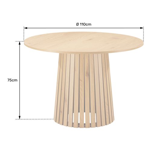 Table à Manger Ronde 110cm Style Scandinave Liv
