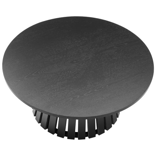 Table Basse Ronde 80cm Style Scandinave Noire Liv