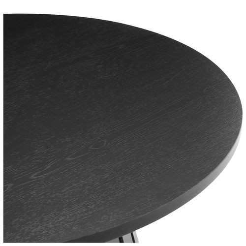 Table Basse Ronde 80cm Style Scandinave Noire Liv