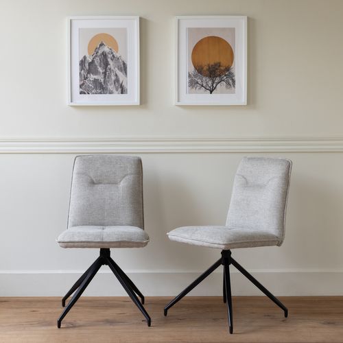 Lot De 2 Chaises En Tissu Beige Aren