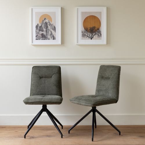 Lot De 2 Chaises En Tissu Vert Aren