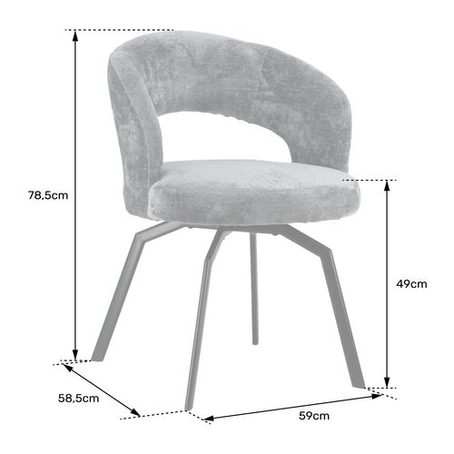 Chaise En Chenille Grise Ehba