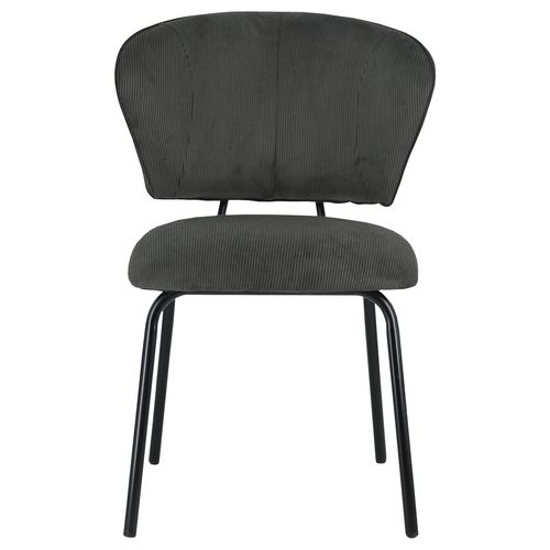 Lot De 2 Chaises En Velours Côtelé Gris Foncé Nilsa