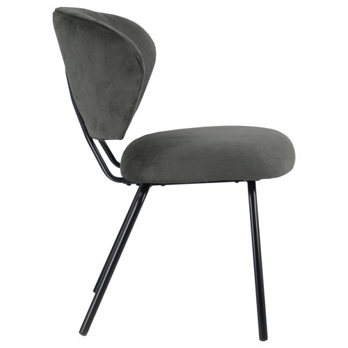 Lot De 2 Chaises En Velours Côtelé Gris Foncé Nilsa