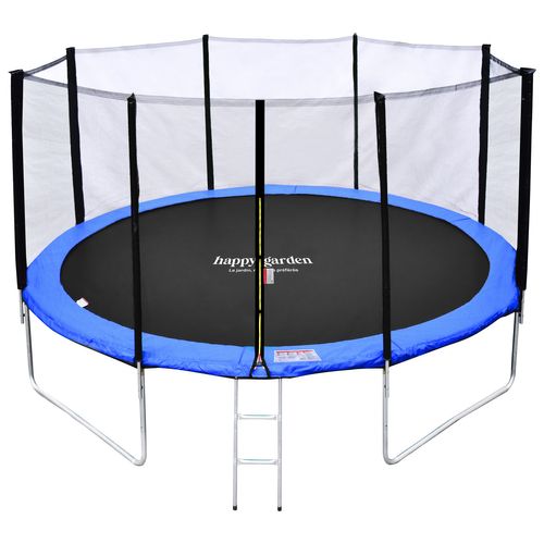 Trampoline 430cm Réversible Bleu/vert Melbourne, Échelle, Bâche Et Kit D'ancrage