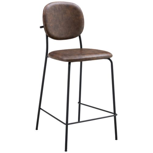 Lot De 2 Tabourets De Bar En Simili Marron Edmond
