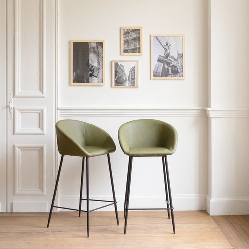Lot De 2 Tabourets De Bar En Simili Vert Achille