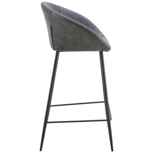 Lot De 2 Tabourets De Bar En Simili Gris Foncé Achille