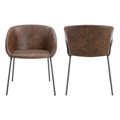 Lot De 2 Chaises En Simili Marron André