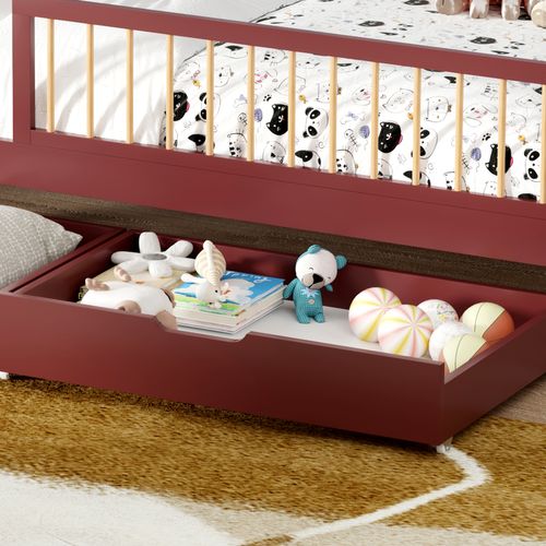 Lot De 2 Tiroirs De Rangement Terracotta Pour Lit