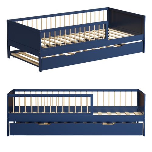 Lit Gigogne Pour Enfant 190x90cm Bleu Foncé Adam