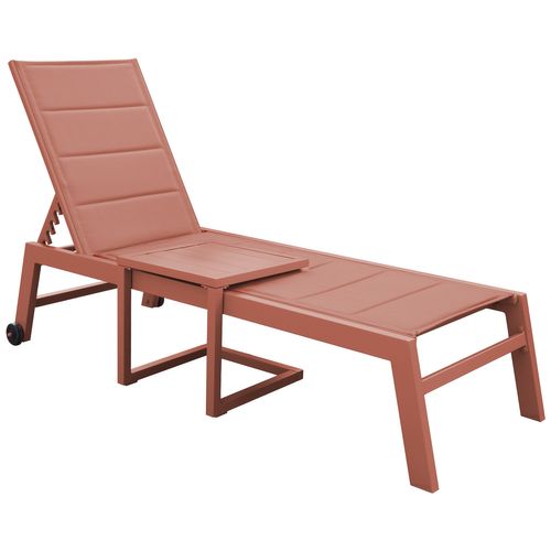 Set Transat Et Table D'appoint Barbados Textilène Et Aluminium Terracotta