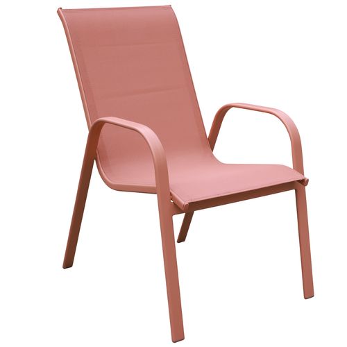 Lot De 4 Chaises Marbella En Textilène Terracotta - Aluminium Terracotta