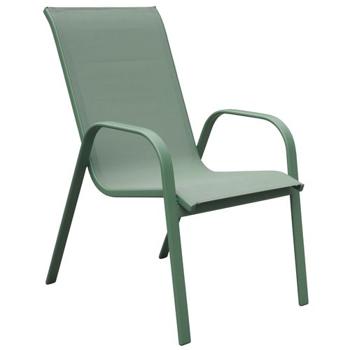 Lot De 4 Chaises Marbella En Textilène Vert Sauge - Aluminium Vert Sauge