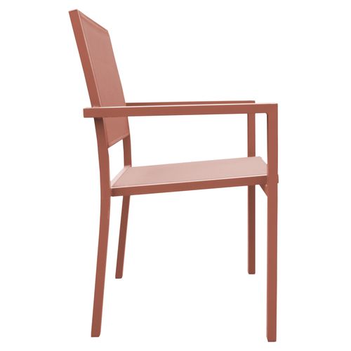 Lot De 6 Chaises En Aluminium Terracotta - Textilène Terracotta
