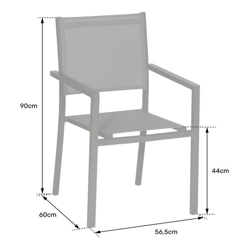 Lot De 6 Chaises En Aluminium Terracotta - Textilène Terracotta