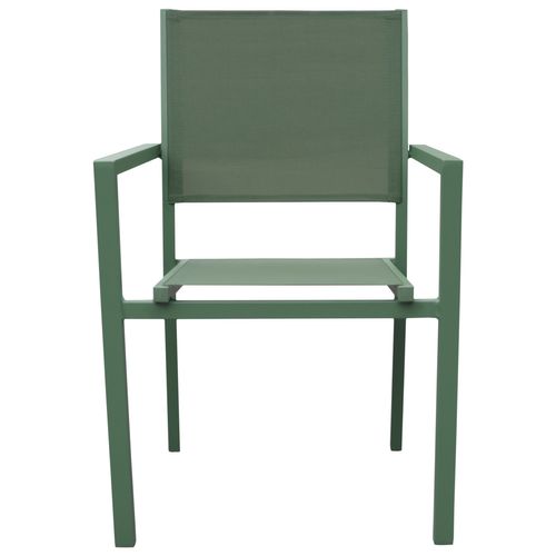 Lot De 10 Chaises En Aluminium Vert Sauge - Textilène Vert Sauge